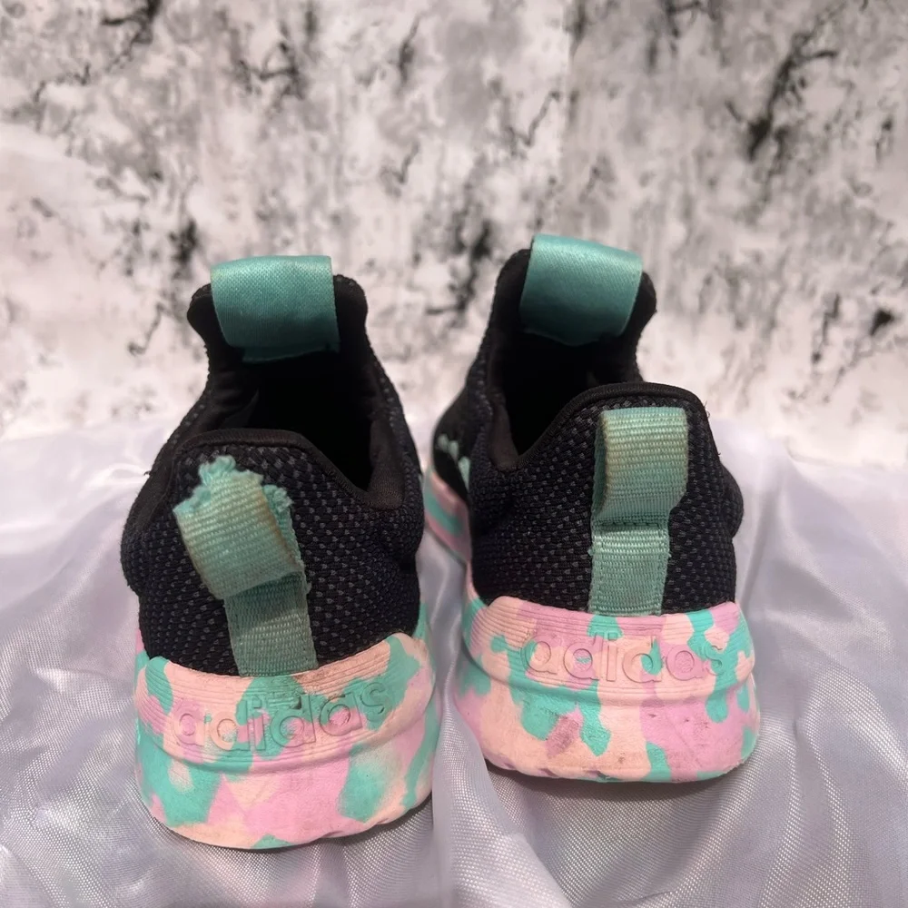 Adidas Black and Green Sneakers with Breathable Mesh